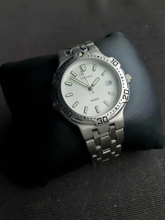 Yema Gents Watch Silver Chain White Dial Quartz Watch Hover Image