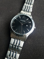 Pulsar Sub Brand Of Seiko Silver Chain 40mm Black Dial Quartz Watch