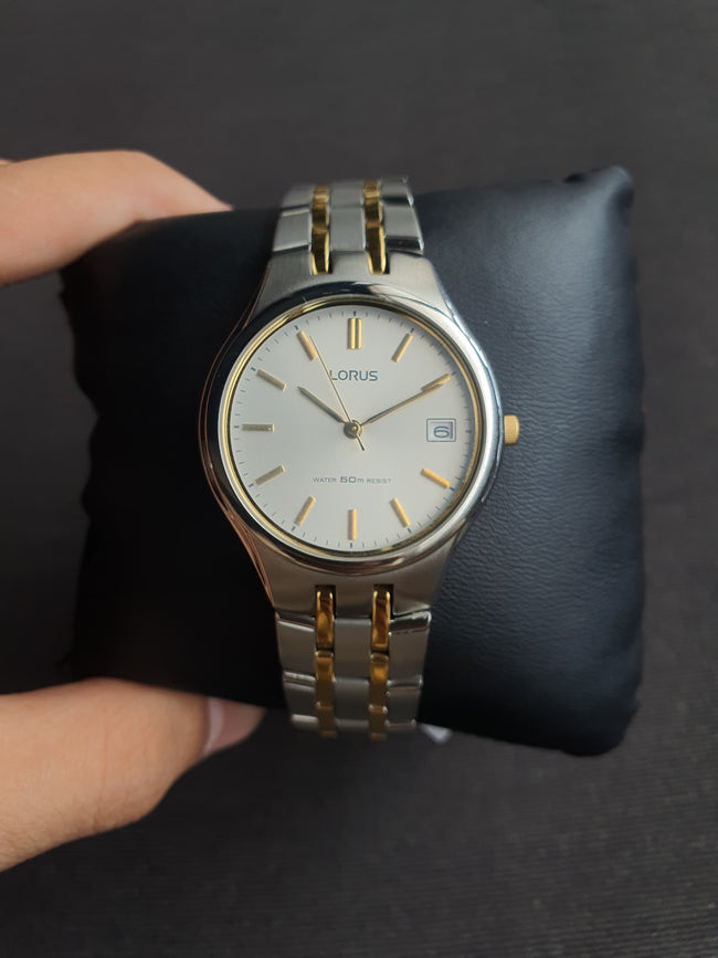 Lorus Sub Brand Of Seiko Gents Watch Two Tone White Dial Quartz Watch Hover Image