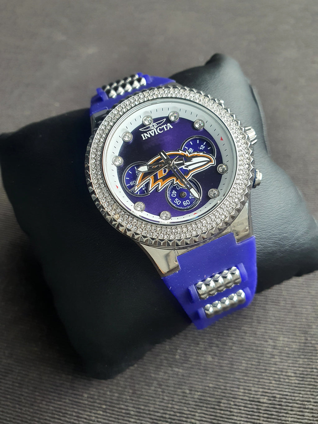INVICTA NFL Baltimore Ravens Chronograph Quartz Crystal Purple Dial Ladies Watch