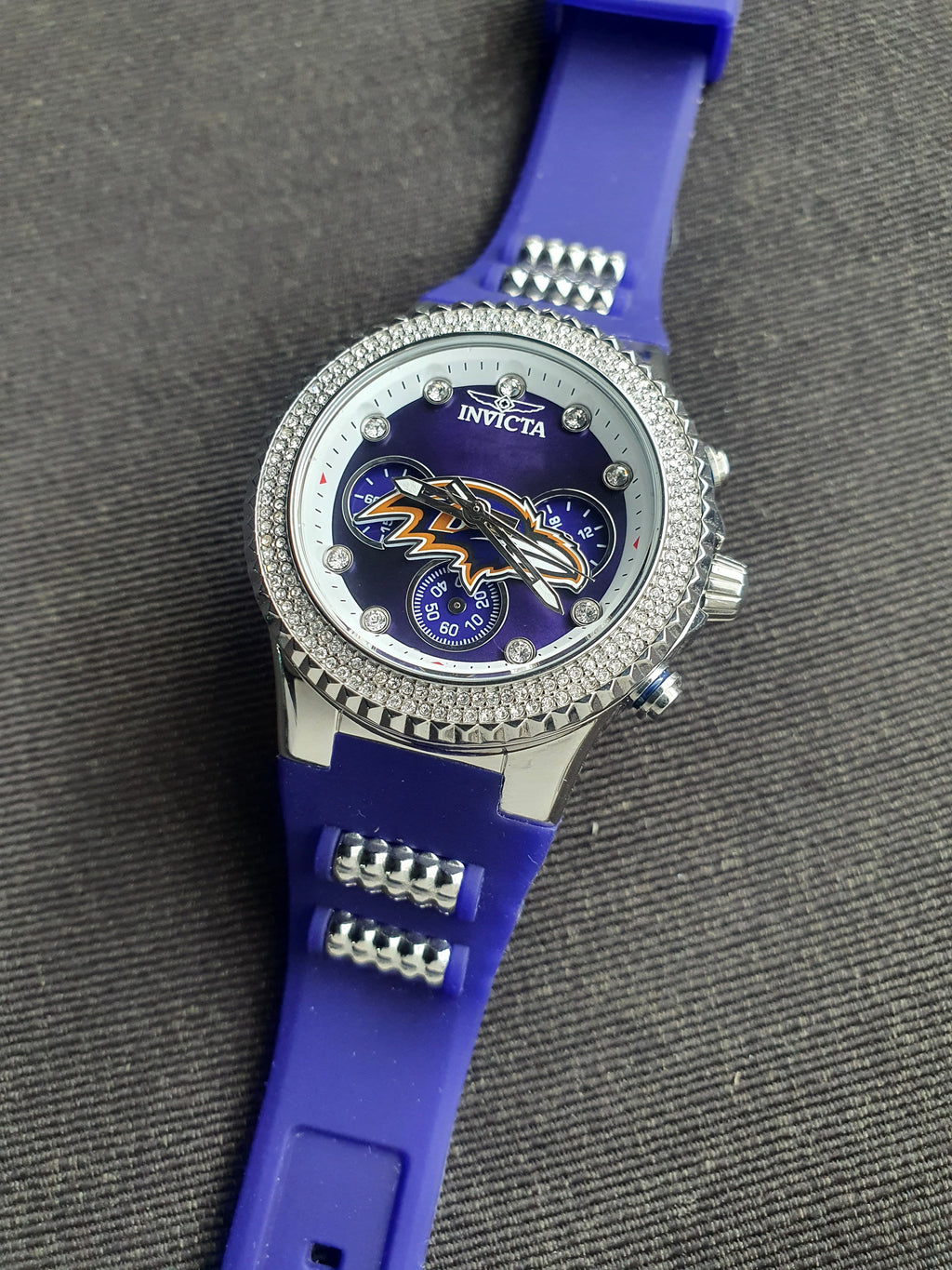 INVICTA NFL Baltimore Ravens Chronograph Quartz Crystal Purple Dial Ladies Watch