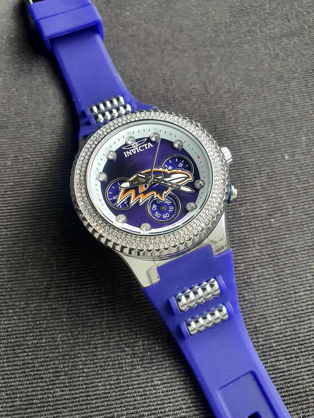 INVICTA NFL Baltimore Ravens Chronograph Quartz Crystal Purple Dial Ladies Watch