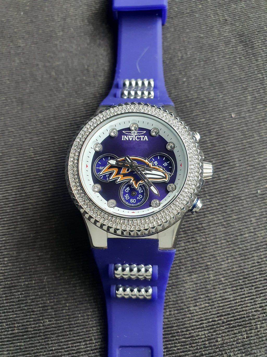 INVICTA NFL Baltimore Ravens Chronograph Quartz Crystal Purple Dial Ladies Watch