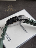 Emporio Armani Men’s Quartz Green Silicone Strap Black Dial 42mm Watch AR11464