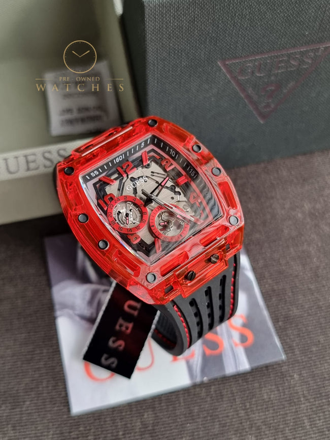 GUESS Mens Black Red Multi-function Watch GW0499G4 Main Image