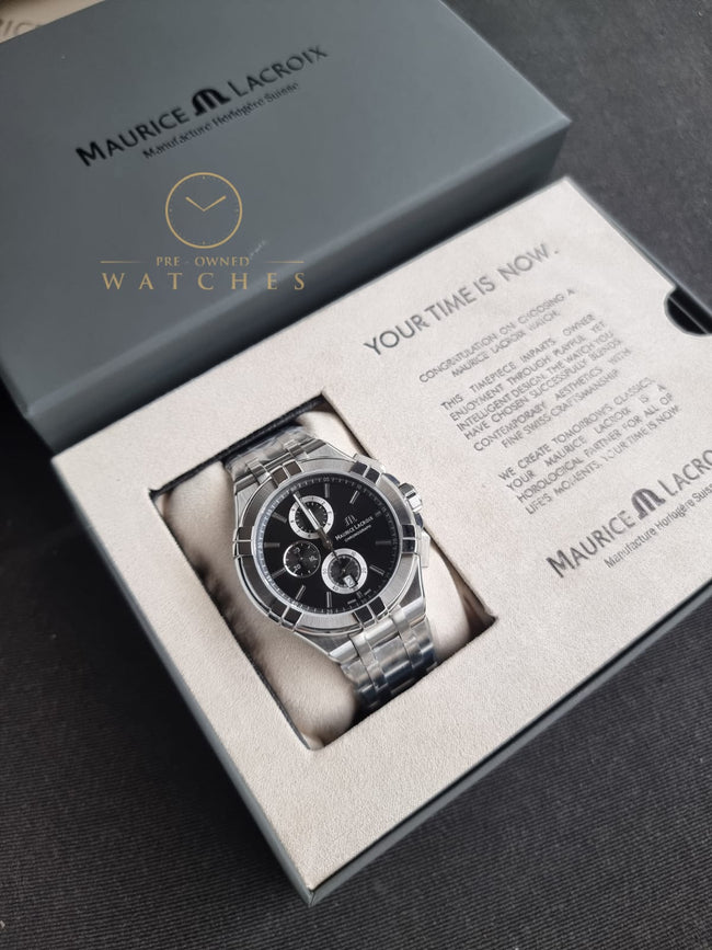 Maurice Lacroix Aikon Silver Stainless Steel Grey Dial Chronograph Quartz Watch for Gents - AI1018-SS002-330-1 Main Image
