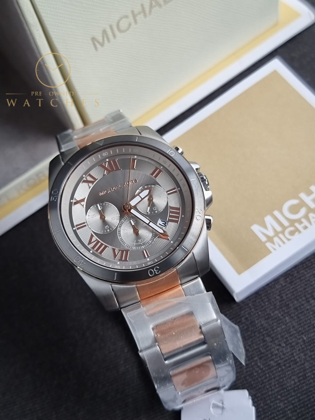 Michael Kors Men’s Quartz Two-tone Stainless Steel Grey Dial 44mm Watch MK8902