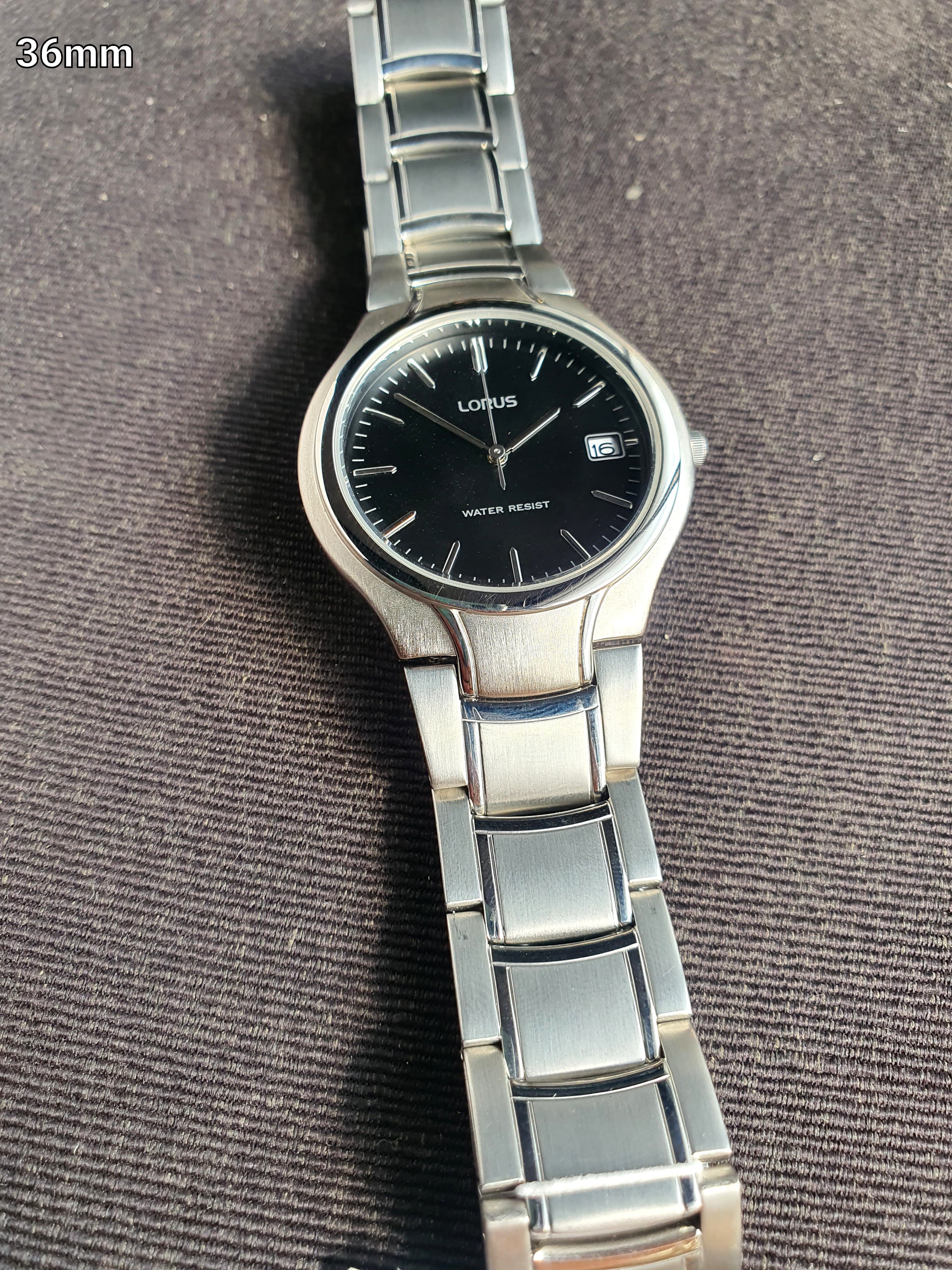Lorus Sub Brand Of Seiko 36mm Black  Dial Quartz Watch