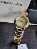 Emporio Armani Women’s Quartz Gold Stainless Steel Cream Dial 32mm Watch AR11609
