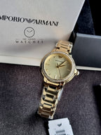 Emporio Armani Women’s Quartz Gold Stainless Steel Cream Dial 32mm Watch AR11609