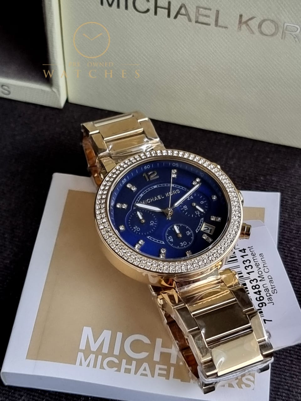 Michael Kors Women’s Quartz Gold Stainless Steel Blue Dial 39mm Watch MK6262