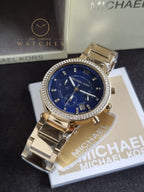 Michael Kors Women’s Quartz Gold Stainless Steel Blue Dial 39mm Watch MK6262