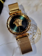 Versace Women’s Quartz Swiss Made Stainless Steel Green Dial 37mm Watch VEDV00819