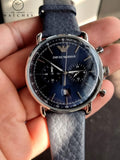 EMPORIO ARMANI Aviator Chronograph Quartz Blue Dial Men's Watch AR11105