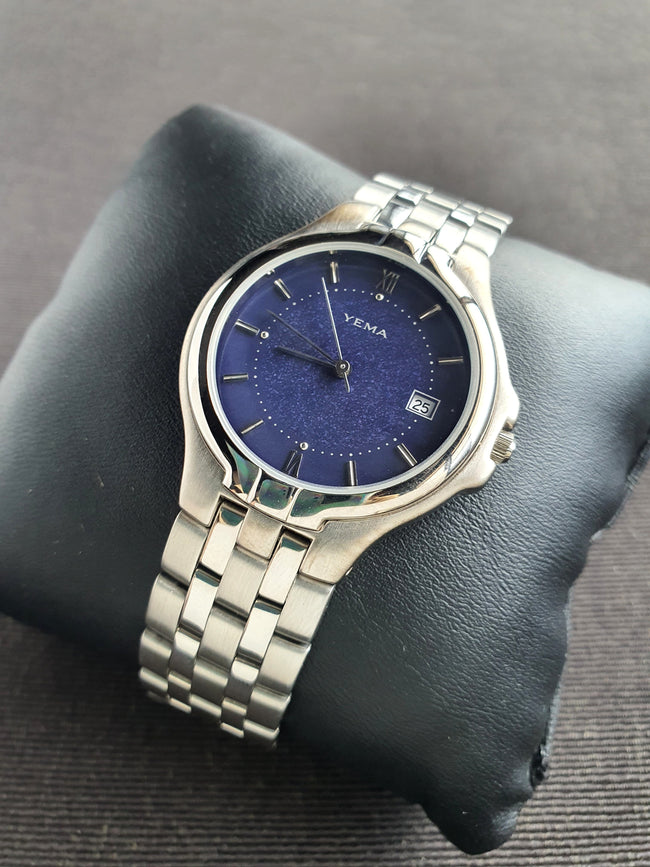 Yema Gents Watch Dark Blue Dial Stainless Steel Quartz Watch Hover Image