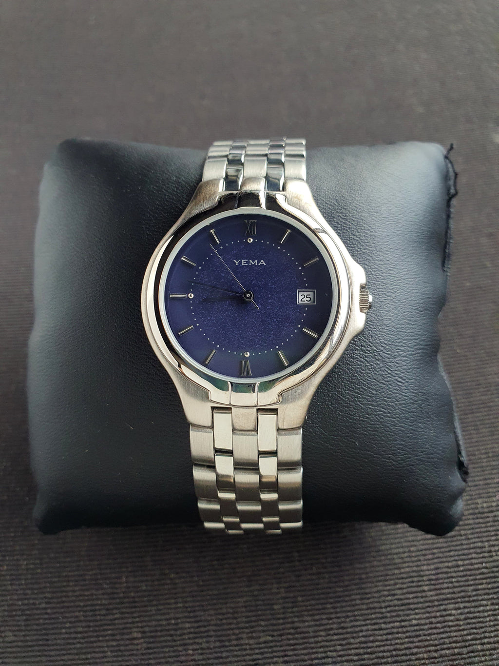 Yema Gents Watch Dark Blue Dial Stainless Steel Quartz Watch