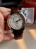 TISSOT T035.617.16.031.00 MEN'S COUTURIER CHRONOGRAPH BROWN LEATHER WATCH