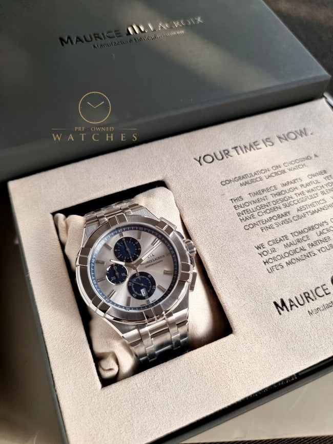 Maurice Lacroix Men’s Quartz Swiss Made Silver Stainless Steel Silver Dial 44mm Watch AI1018-SS002-131-1 Hover Image