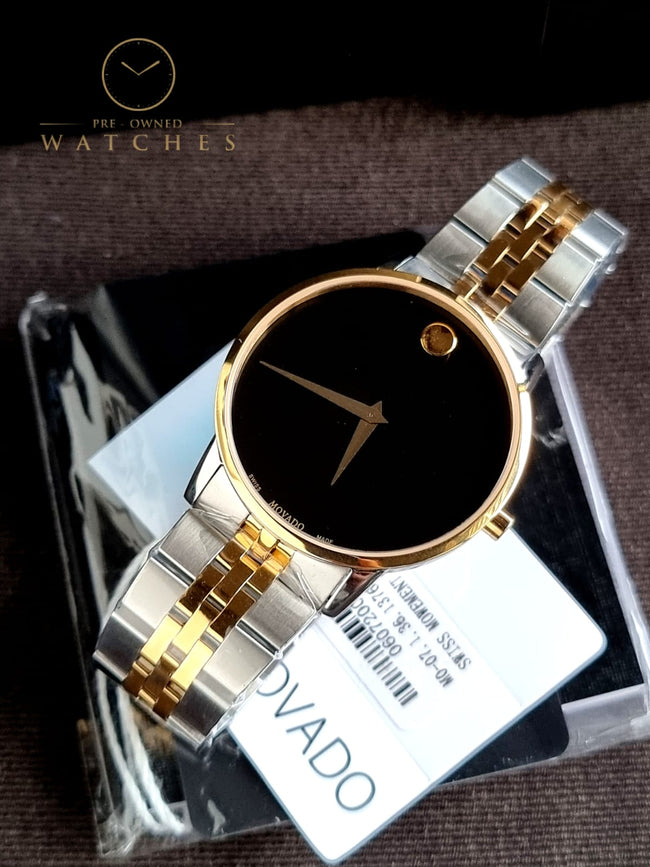 Movado Museum Two-tone Stainless Steel Black Dial Quartz Watch for Gents- 0607200 Main Image