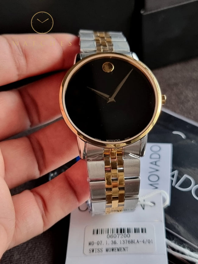 Movado Museum Two-tone Stainless Steel Black Dial Quartz Watch for Gents- 0607200 Hover Image