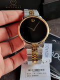 Movado Museum Two-tone Stainless Steel Black Dial Quartz Watch for Gents- 0607200