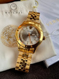 Versace Men’s Quartz Swiss Made Gold Stainless Steel Silver Dial 42mm Watch VEVK00720