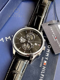 Tommy Hilfiger Men’s Quartz Black Leather Strap Black Dial 44mm Watch 1710502