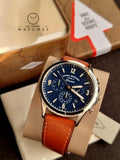 Fossil Men’s Quartz Leather Strap Blue Dial 46mm Watch FS5607
