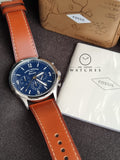 Fossil Men’s Quartz Leather Strap Blue Dial 46mm Watch FS5607