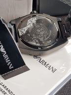 Emporio Armani Men’s Quartz Black Stainless Steel Blue Dial 43mm Watch AR11561