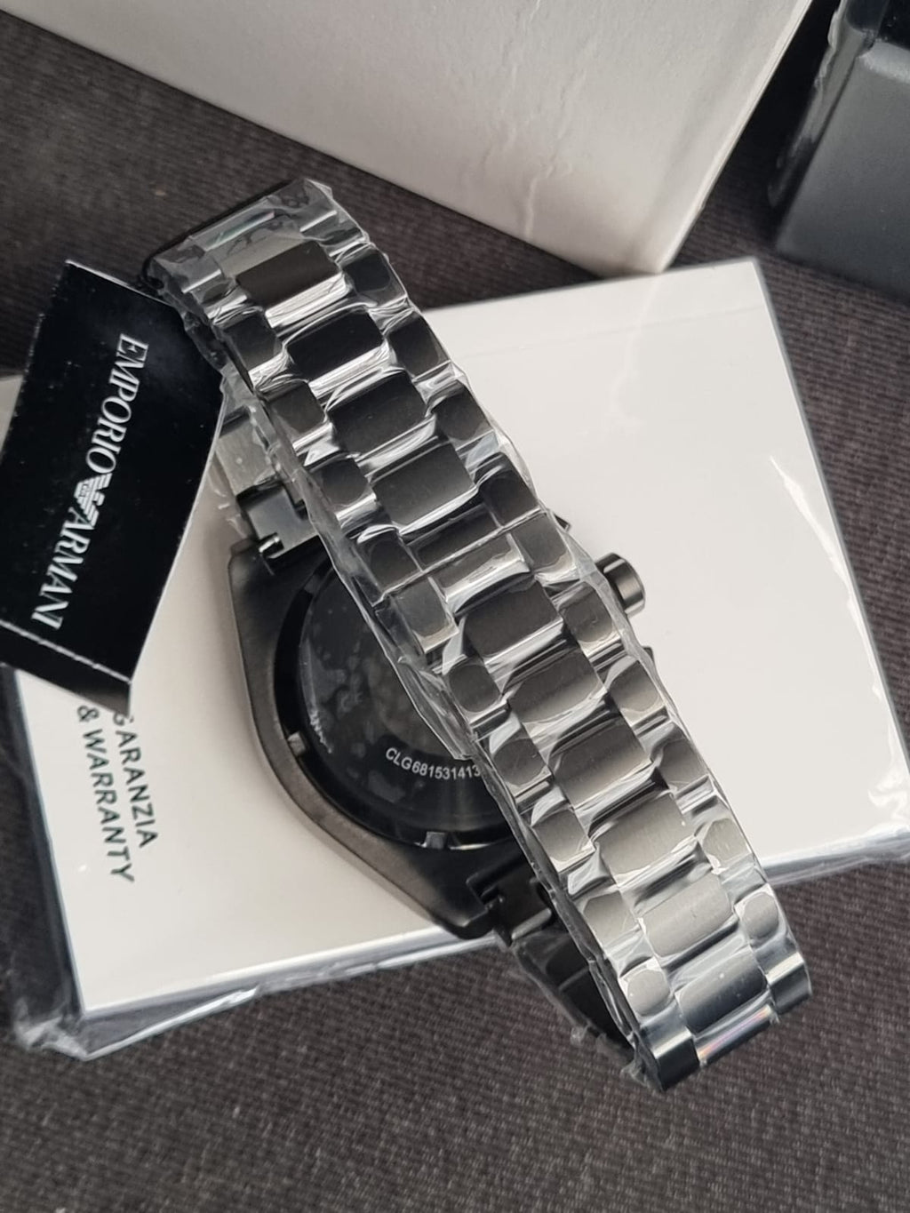 Emporio Armani Men’s Quartz Black Stainless Steel Blue Dial 43mm Watch AR11561