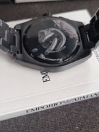 Emporio Armani Men’s Quartz Black Stainless Steel Green Dial 43mm Watch AR11562