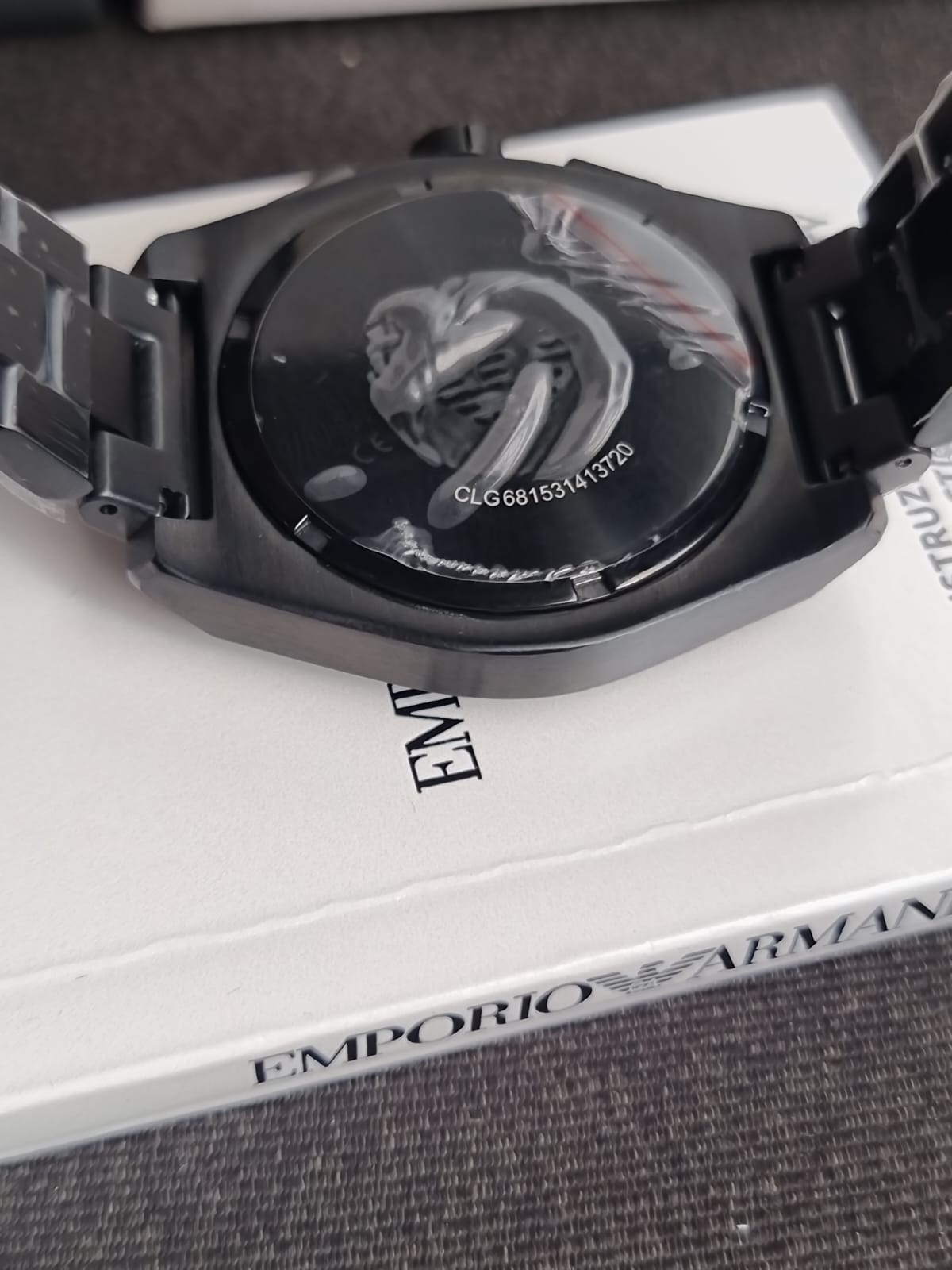 Emporio Armani Men’s Quartz Black Stainless Steel Green Dial 43mm Watch AR11562