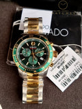 Movado 800 Chronograph Green Dial Two-Tone Men's Watch 2600148