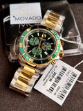 Movado 800 Chronograph Green Dial Two-Tone Men's Watch 2600148