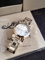 BURBERRY White Dial Gold-tone Ladies Watch BU9103