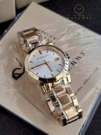 BURBERRY White Dial Gold-tone Ladies Watch BU9103