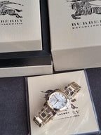 BURBERRY White Dial Gold-tone Ladies Watch BU9103