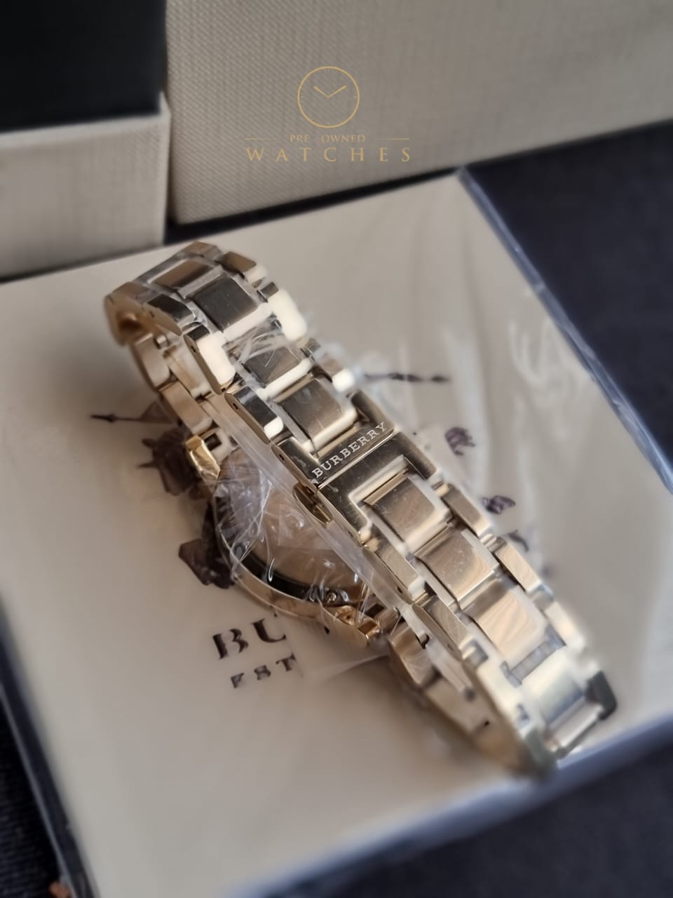 BURBERRY White Dial Gold-tone Ladies Watch BU9103