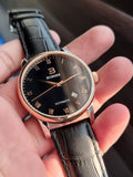 Binger Rose Gold Bezel Black Dial 38mm Automatic Watch