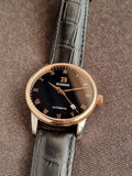 Binger Rose Gold Bezel Black Dial 38mm Automatic Watch