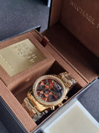 Michael Kors Lexington Lux Chronograph Gold-Tone Stainless Steel Watch MK7276