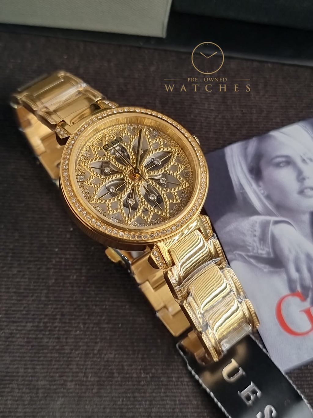 Guess Lily Collection 3 Hand Womens Analog Beige Dial Coloured Quartz Watch, Round Dial with 36 mm Case Width - GW0528L2