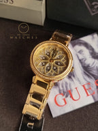Guess Lily Collection 3 Hand Womens Analog Beige Dial Coloured Quartz Watch, Round Dial with 36 mm Case Width - GW0528L2