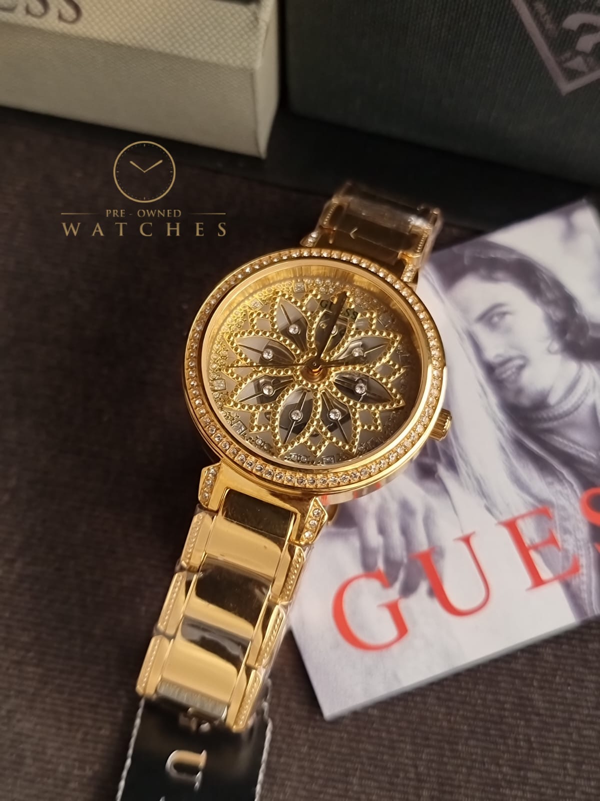Guess Lily Collection 3 Hand Womens Analog Beige Dial Coloured Quartz Watch, Round Dial with 36 mm Case Width - GW0528L2