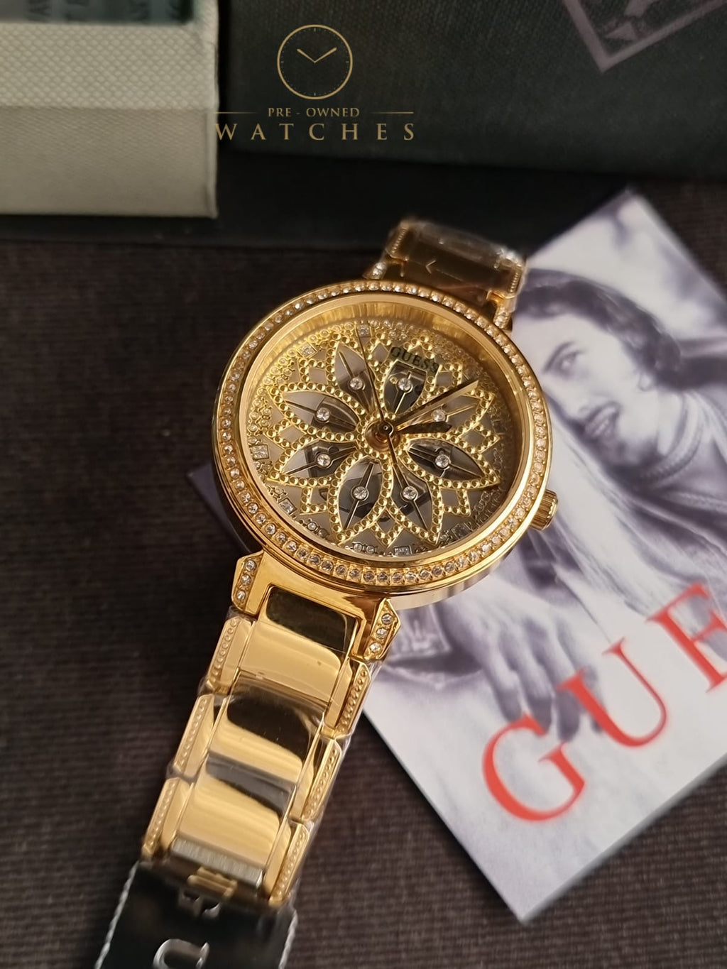 Guess Lily Collection 3 Hand Womens Analog Beige Dial Coloured Quartz Watch, Round Dial with 36 mm Case Width - GW0528L2