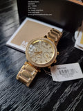 Michael Kors MK5856 Parker Gold Analog Chrono Glitz Dial Steel Women Watch