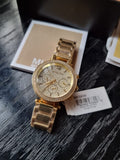 Michael Kors MK5856 Parker Gold Analog Chrono Glitz Dial Steel Women Watch