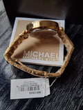 Michael Kors MK5856 Parker Gold Analog Chrono Glitz Dial Steel Women Watch