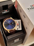 TISSOT Men’s Swiss Made Quartz Brown Leather Strap Blue Dial 42mm Watch T063.610.36.047.00